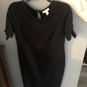 Black maternity dress with tie sleeves